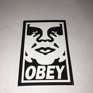 Black and White Obey Sticker